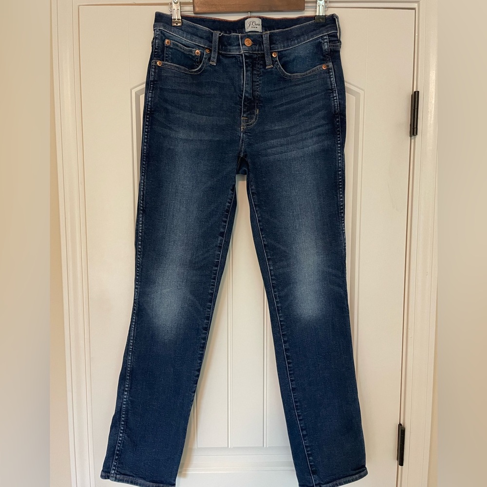 Jcrew 9” vintage straight leg denim in 28 tall.